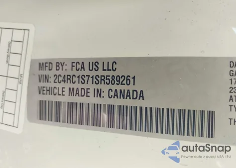 2025 Chrysler Pacifica Hybrid Select из США, поврежденный, VIN 2C4RC1S71SR589261